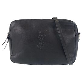 Bolso cruzado de cuero negro Saint Laurent Negro