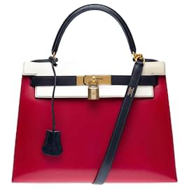 Hermès-HERMES Kelly 28 Bag in Multicolor Leather - 102525-Multiple colors