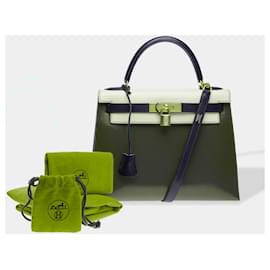 Hermès-HERMES Kelly 28 Bag in Multicolor Leather - 102525-Multiple colors