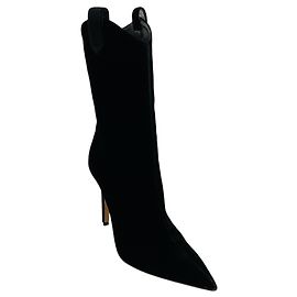 Botas Wayne de terciopelo negro Alexandre Vauthier Negro