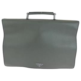 Prada-Prada Bicolor Triangle Logo Plate Handbag-Blue,Green