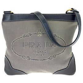 Prada Logo Jacquard Messenger Bag Brown Black