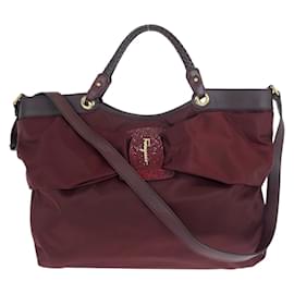 Salvatore Ferragamo-Salvatore Ferragamo Bordeaux Tote Bag-Dark red