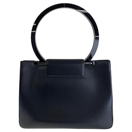 Salvatore Ferragamo-Salvatore Ferragamo Gancini Leather Tote Bag-Black,Red