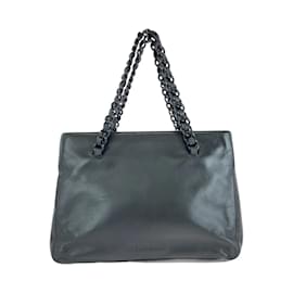 Prada-Prada Pla Chain Black Tote Bag-Black