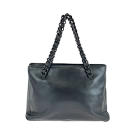 Prada-Prada Pla Chain Black Tote Bag-Black