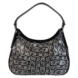 Borsa a spalla nera e grigia Salvatore Ferragamo Marrone Nero