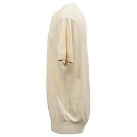 Brunello Cucinelli-Brunello Cucinelli Jersey T-Shirt in Beige Linen and Cotton-Blend -Beige