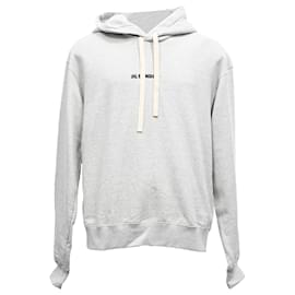 Jil Sander-Jil Sander Logo-Print Hoodie in Grey Cotton-Grey