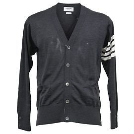 Grau Cashmere Cardigan mit Knöpfen von Thom Browne Grau