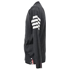 Thom Browne-Thom Browne Charcoal Buttoned Cardigan in Grey Cashmere-Grey