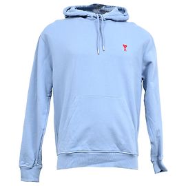 AMI Ami de Coeur Hoodie in Light Blue Cotton Blue Light blue
