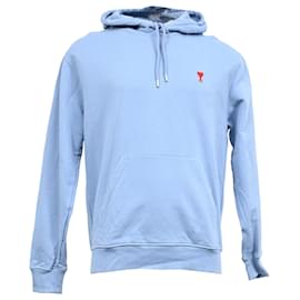 Ami-AMI Ami de Coeur Hoodie in Light Blue Cotton-Blue,Light blue