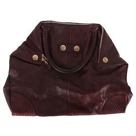 Alexander McQueen De Manta Tote in Burgundy Leather Red Dark red