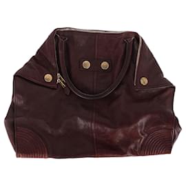 Alexander Mcqueen-Alexander McQueen De Manta Tote in Burgundy Leather-Red,Dark red