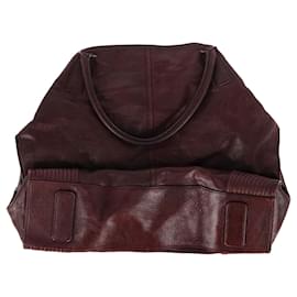 Alexander Mcqueen-Alexander McQueen De Manta Tote in Burgundy Leather-Red,Dark red