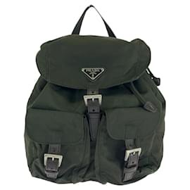 Prada-Prada Nylon Tessuto Logo Backpack-Brown