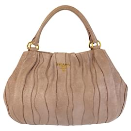 Prada-Prada Leather Shoulder Handbag-Pink