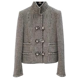 Chanel-CHANEL AW15 Houndstooth Fantasy Tweed Jacket Blazer  Sz.38-Multiple colors