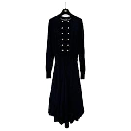 Chanel-Chanel Iconic 2020 Ad Campaign Maxi Black Shimmer Dress 34 FR-Black