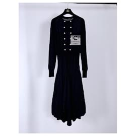 Chanel-Chanel Iconic 2020 Ad Campaign Maxi Black Shimmer Dress 34 FR-Black