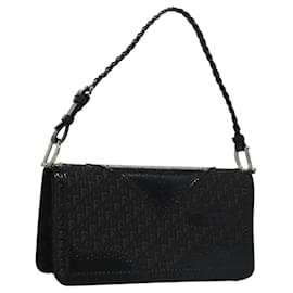 Christian Dior-Christian Dior Trotter Canvas Hand Bag Black Auth yk17273-Black
