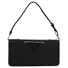 Christian Dior-Christian Dior Trotter Canvas Hand Bag Black Auth yk17273-Black