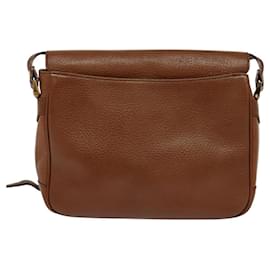 Autre Marque-Burberrys Shoulder Bag Leather Brown gold Auth 113900-Brown,Golden