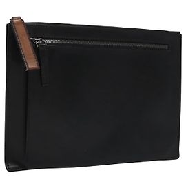 Berluti Clutch Bag Leather Black Auth bs22062 Black