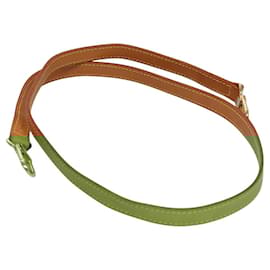 Louis Vuitton-LOUIS VUITTON Shoulder Strap Leather 35.8"" Beige LV Auth 114443-Beige