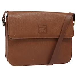 Autre Marque-Burberrys Shoulder Bag Leather Brown gold Auth 112186-Brown,Golden