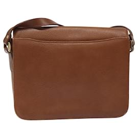 Autre Marque-Burberrys Shoulder Bag Leather Brown gold Auth 112186-Brown,Golden