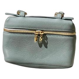 Loro Piana Extra Pocket Light Blue Leather Clutch Light blue