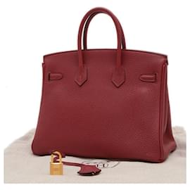 Hermès-Hermes Birkin 25 Handbag in Rouge Grenat-Red