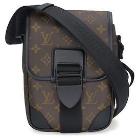 Louis Vuitton Monogram Macassar Shoulder Bag Brown Black