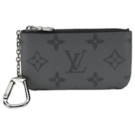 Louis Vuitton-Louis Vuitton Monogram Eclipse Coin Purse-Brown,Black