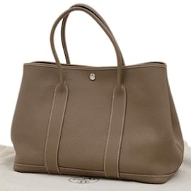 Hermès-Sac à main Hermes Garden PM 36-Taupe