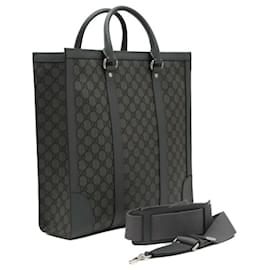 Gucci-Bolsa tote média Gucci GG Supreme Off-White-Marrom