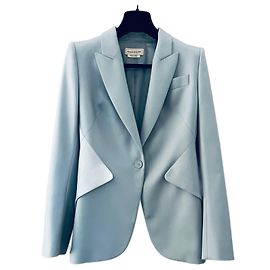 Alexander Mcqueen Crepe blazer in light blue Light blue