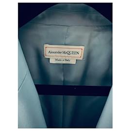 Alexander Mcqueen-Crepe blazer in light blue-Light blue