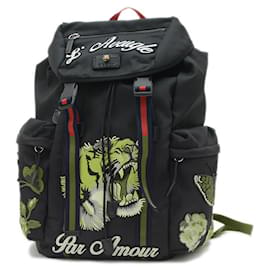 Gucci-Mochila com cabeça de tigre Gucci-Preto,Multicor