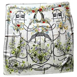 Hermès-Hermès silk square, model Herbes Folles-Beige