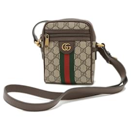 Gucci-Bolsa de Ombro Gucci GG Supreme Offdia-Marrom,Bege
