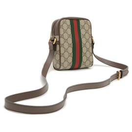 Gucci-Bolsa de Ombro Gucci GG Supreme Offdia-Marrom,Bege