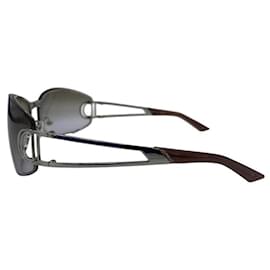 Christian Dior-Christian Dior Silver Grey Logo Sunglasses Diorissimo-Silvery,Grey
