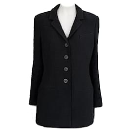 Chanel-Chanel Paris / Bombay CC Gripoix Buttons Black Tweed Jacket 42 FR-Black