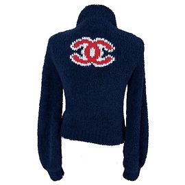 Chanel New CС Teddy Bomber Jacket Navy blue