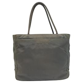 Prada-Prada Nylon Triangle Logo Khaki Tote Bag-Green