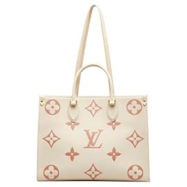Louis Vuitton-Louis Vuitton Monogram Empreinte On the Go MM Shoulder Bag-Pink,Cream
