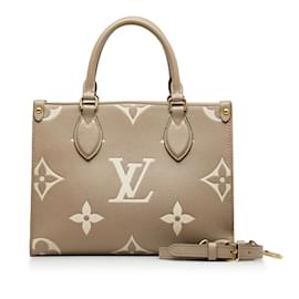 Louis Vuitton-Louis Vuitton Monogram Empreinte On the Go PM Tote Bag-Beige